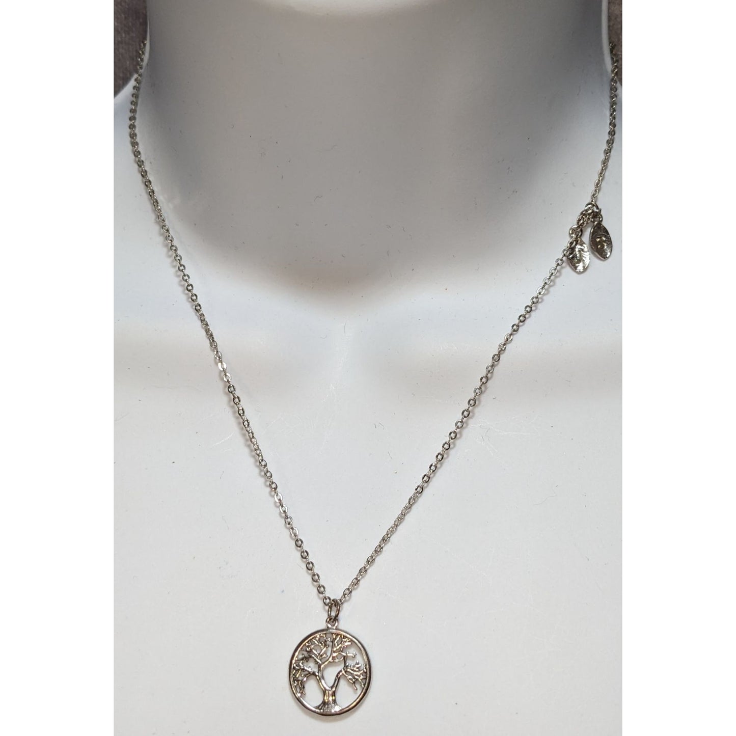 Tree Of Life Pendant Necklace With J And S Initial Leaf Charms