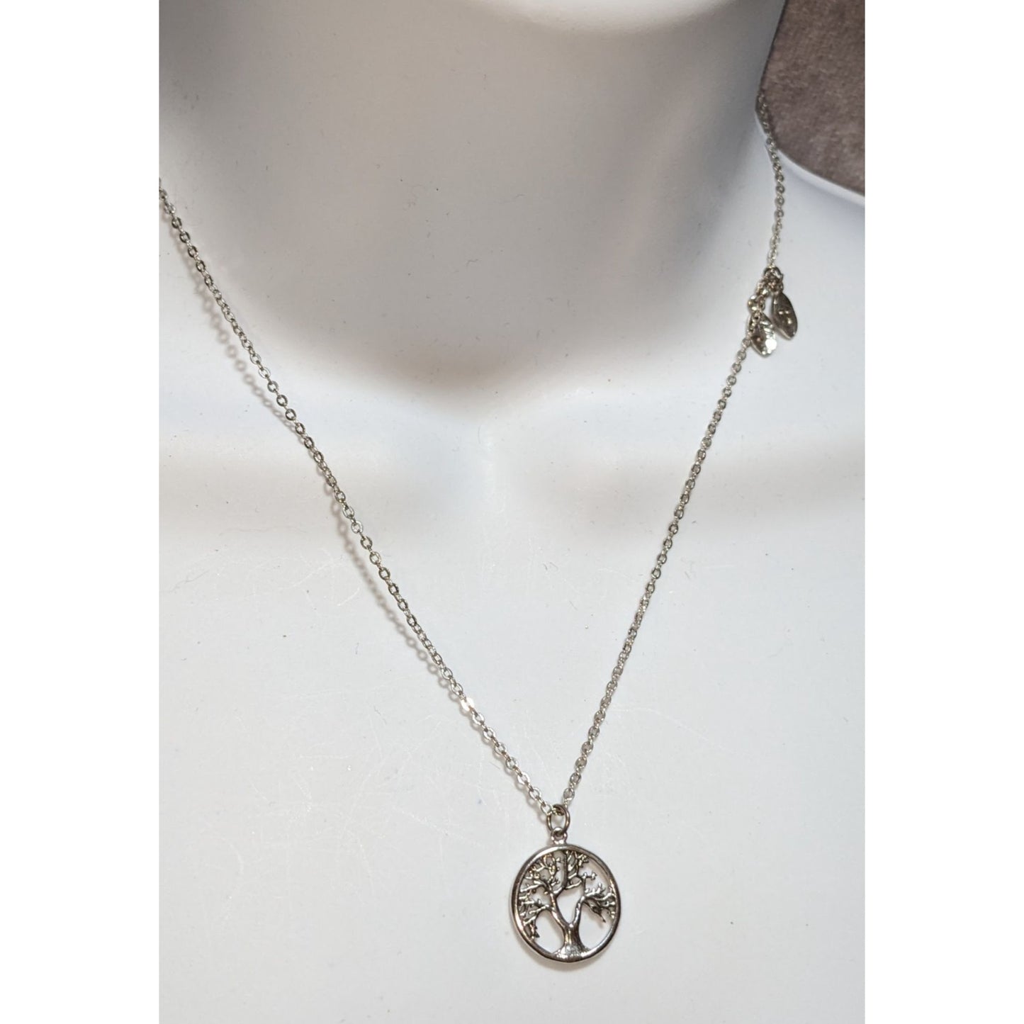 Tree Of Life Pendant Necklace With J And S Initial Leaf Charms