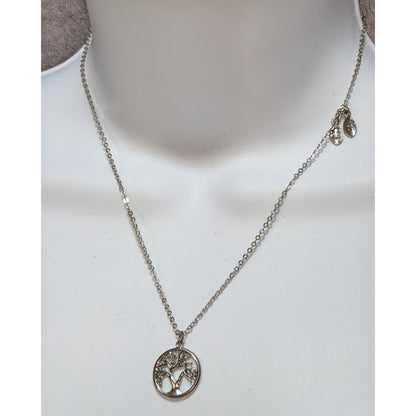 Tree Of Life Pendant Necklace With J And S Initial Leaf Charms