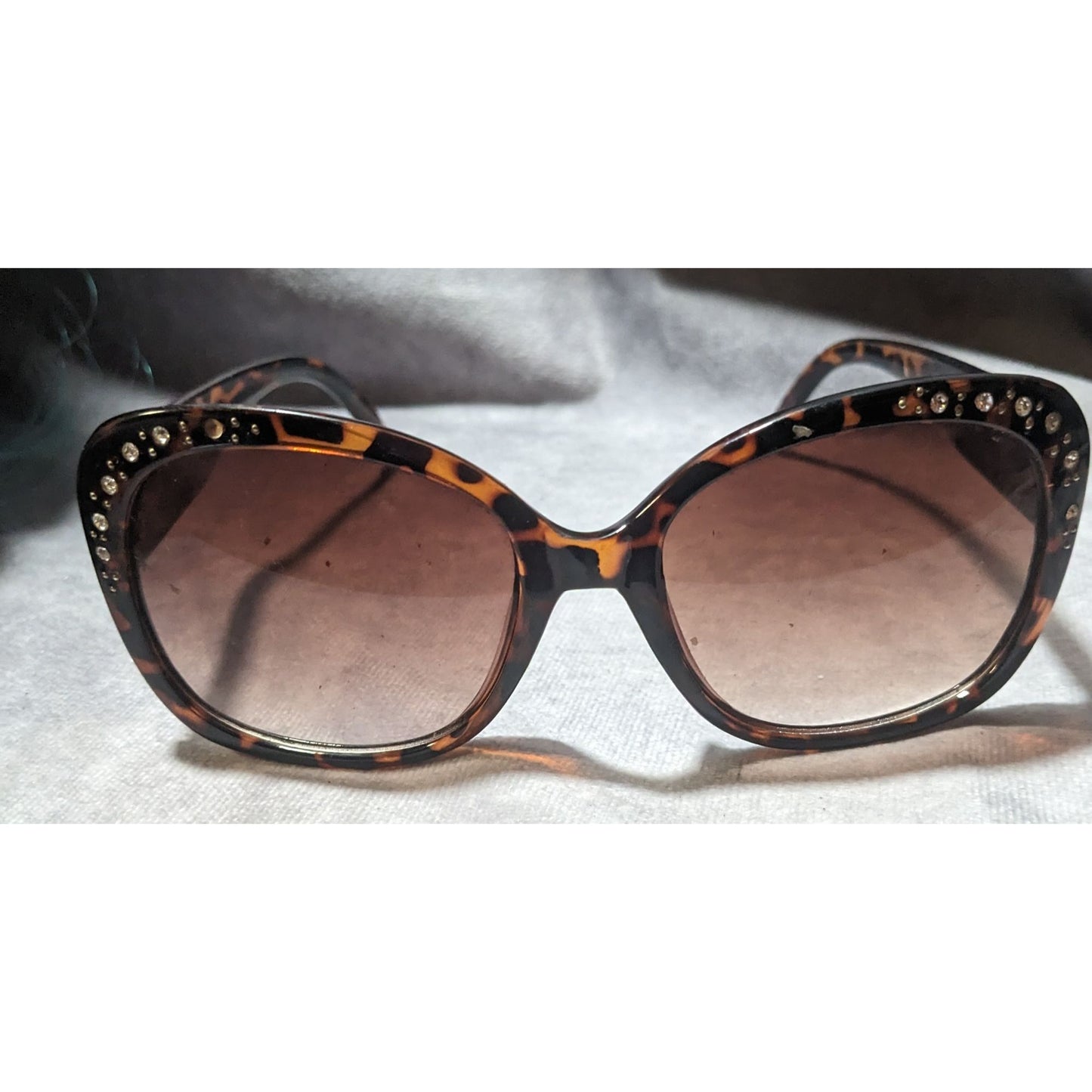 Andrea Jovine Rhinestone Tortoise Sunglasses