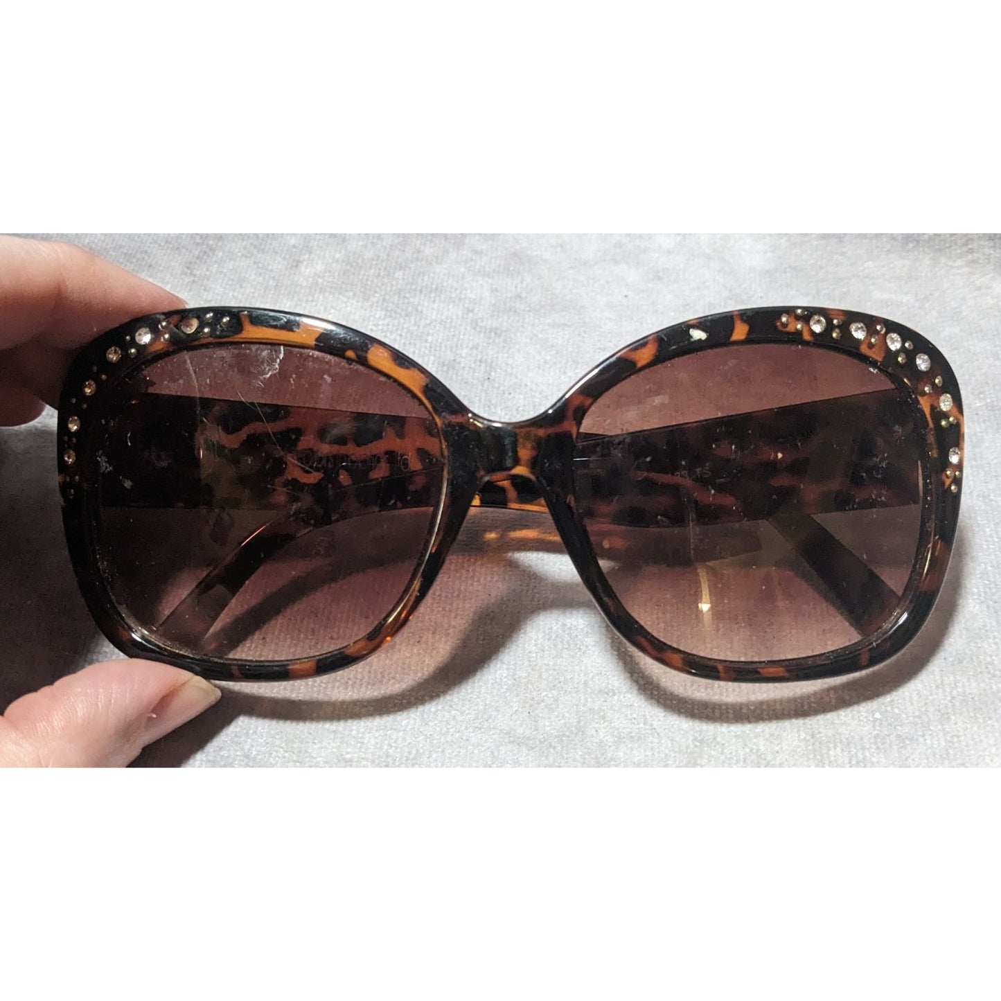 Andrea Jovine Rhinestone Tortoise Sunglasses