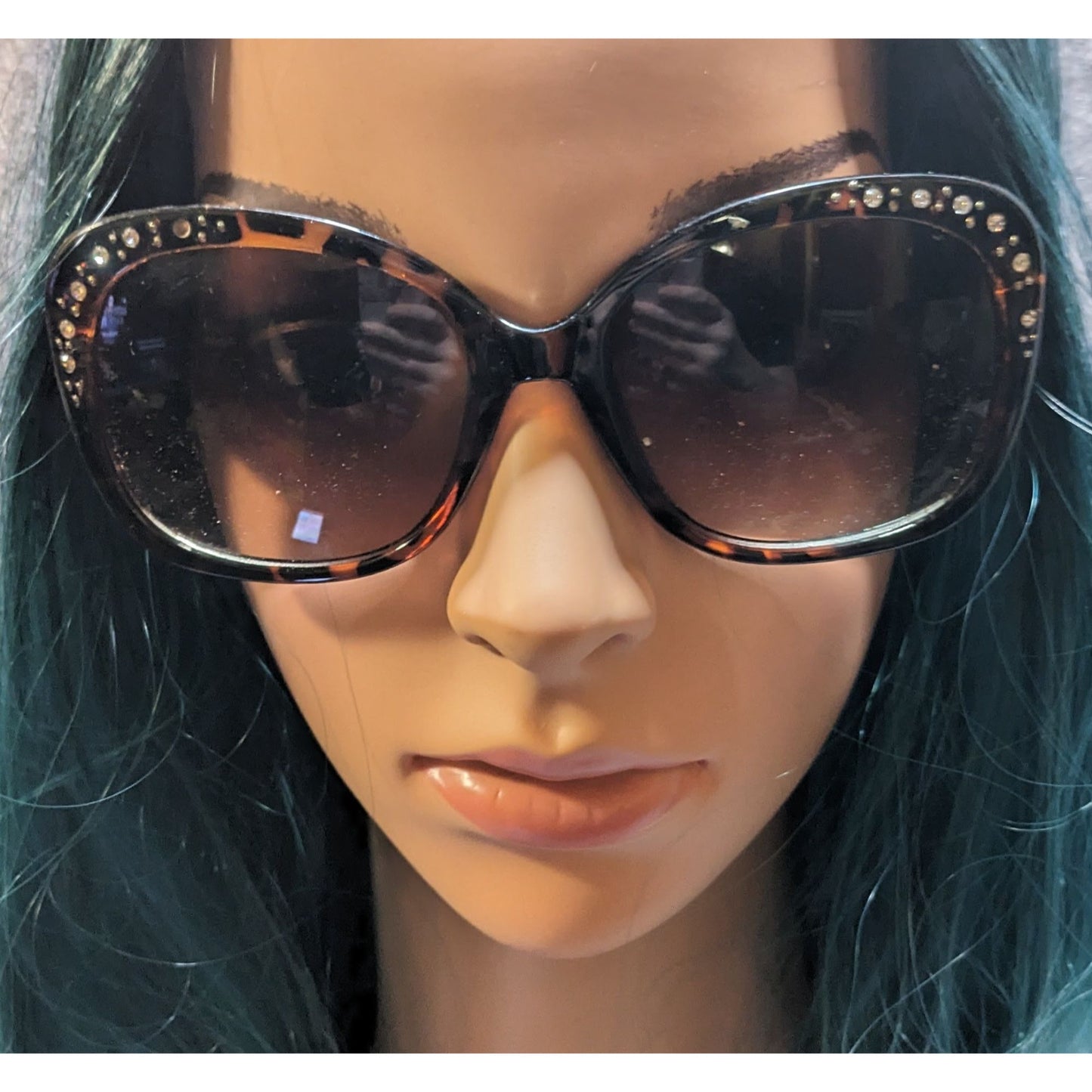 Andrea Jovine Rhinestone Tortoise Sunglasses