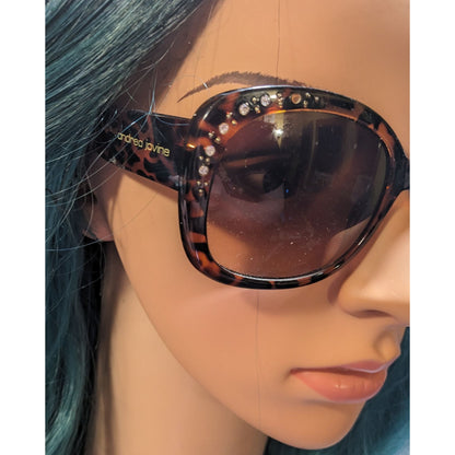 Andrea Jovine Rhinestone Tortoise Sunglasses