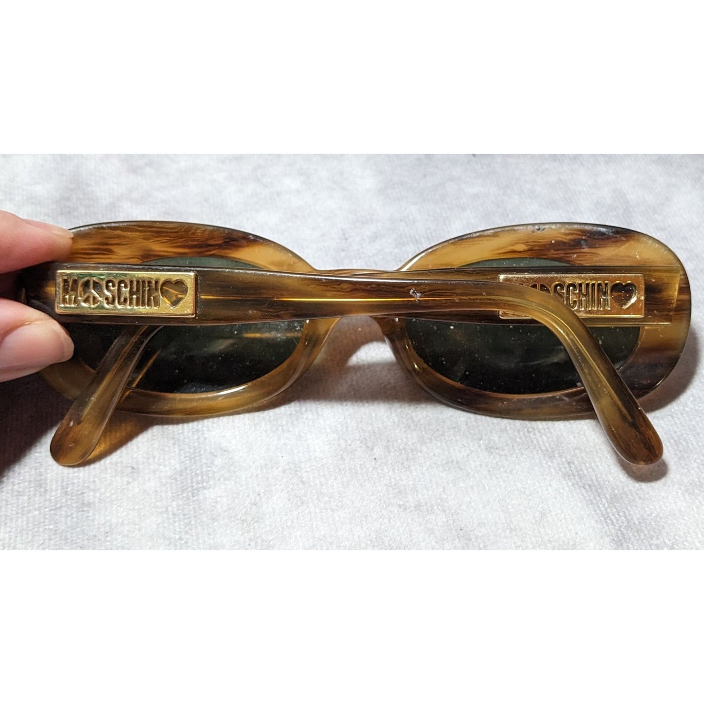 Moschino Vintage 90s Oval Tortoise Sunglasses