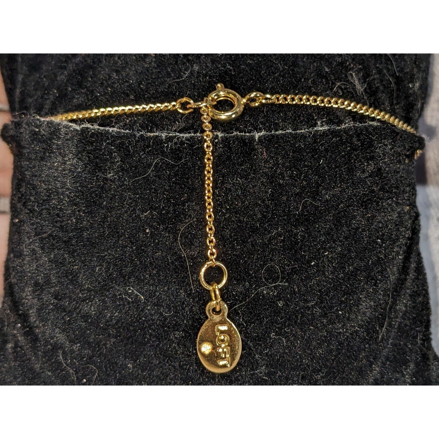 Minimalist Ann Taylor LOFT Gold Tone Dainty Rhinestone Chain Bracelet
