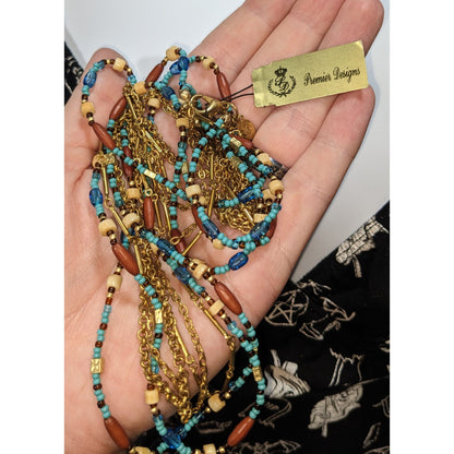 Vintage Premier Designs Sedona Boho Southwestern Layered Necklace NWT