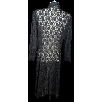 Dawn Joy Vintage 80s Gothic Floral Lace Duster