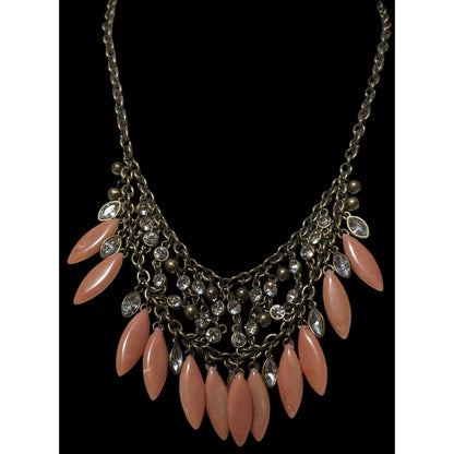 Bohemian Glam Pink Beaded Fringe Necklace