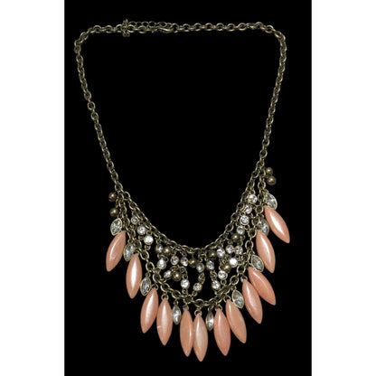 Bohemian Glam Pink Beaded Fringe Necklace