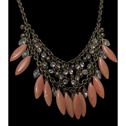 Bohemian Glam Pink Beaded Fringe Necklace