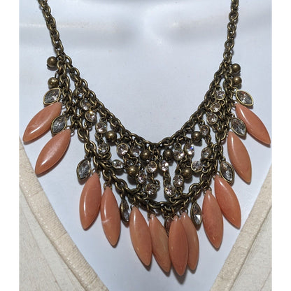 Bohemian Glam Pink Beaded Fringe Necklace