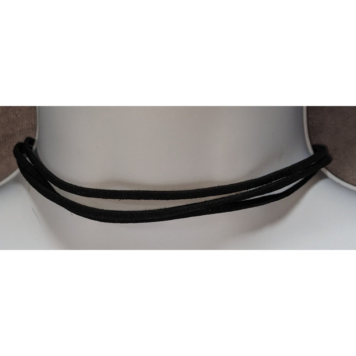 Gothic Minimalist Black Faux Suede Triple Strand Choker Necklace 11 Inch