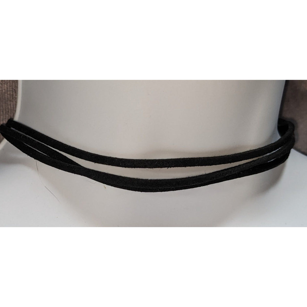 Gothic Minimalist Black Faux Suede Triple Strand Choker Necklace 11 Inch