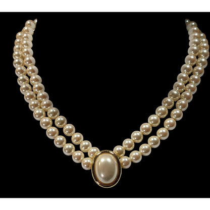 Vintage 80s Liz Claiborne Regency Style Faux Pearl Necklace