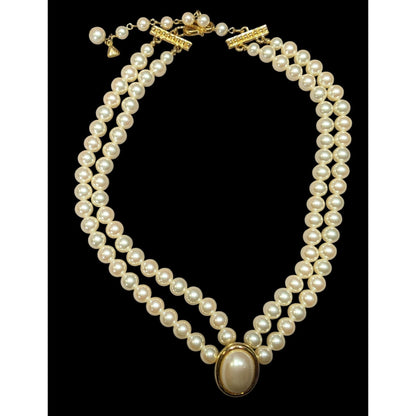 Vintage 80s Liz Claiborne Regency Style Faux Pearl Necklace