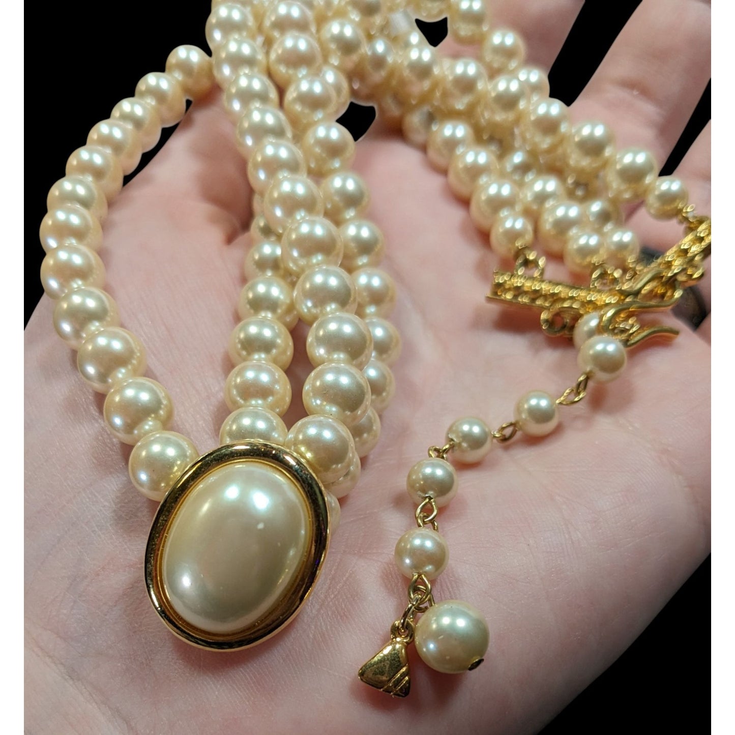 Vintage 80s Liz Claiborne Regency Style Faux Pearl Necklace