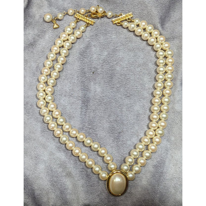 Vintage 80s Liz Claiborne Regency Style Faux Pearl Necklace