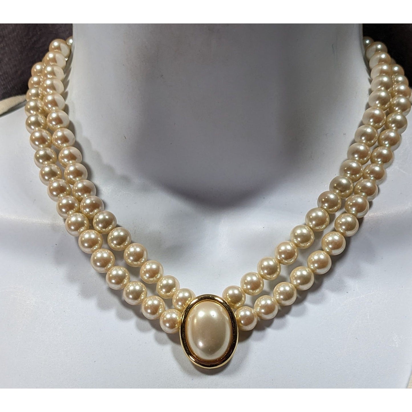 Vintage 80s Liz Claiborne Regency Style Faux Pearl Necklace