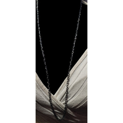 Simple Silver Gunmetal Tone Chain Necklace