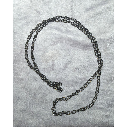 Simple Silver Gunmetal Tone Chain Necklace