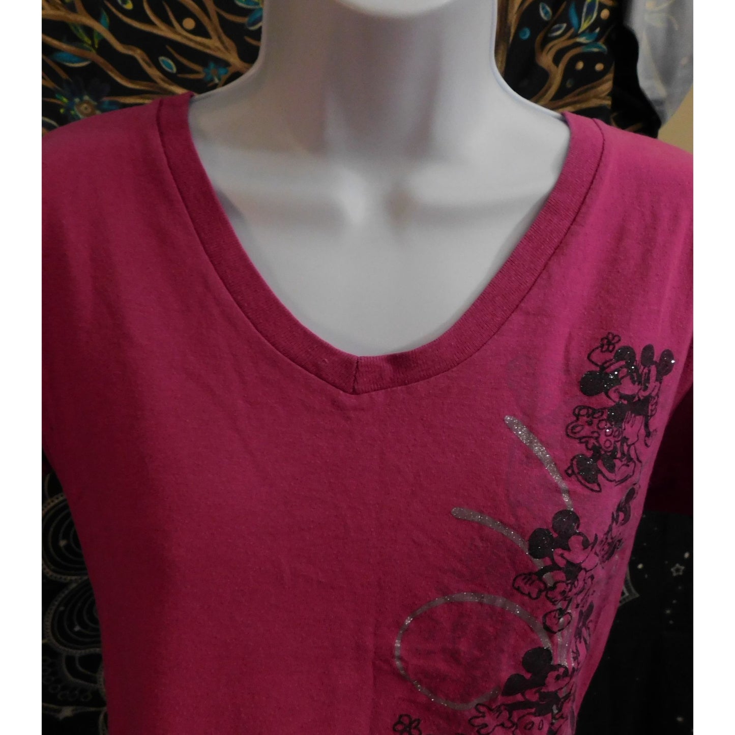 Disney Store Mickey And Minnie Glitter Scroll Tee