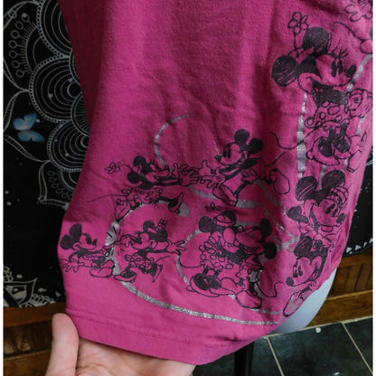 Disney Store Mickey And Minnie Glitter Scroll Tee