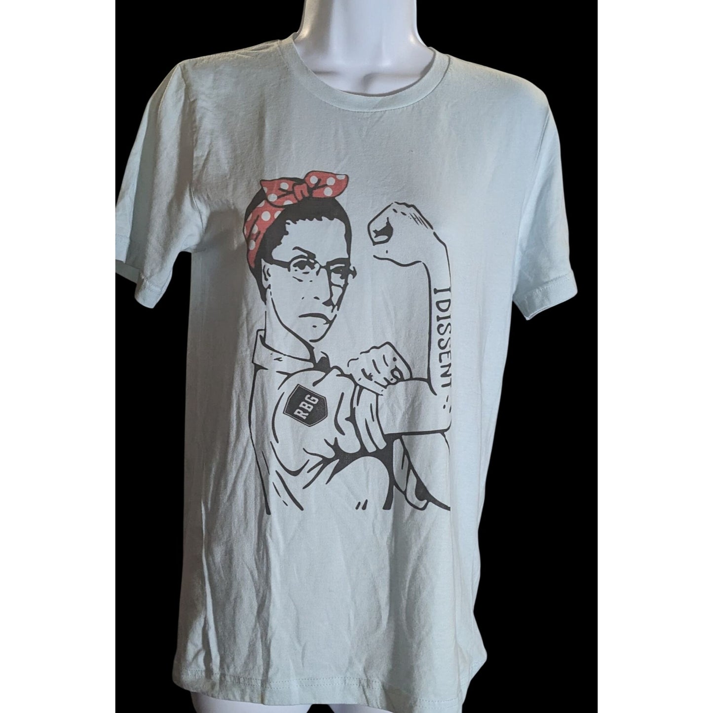 Ruth Bader Ginsburg I Dissent Feminist Shirt Rosie The Riveter Blue Tee
