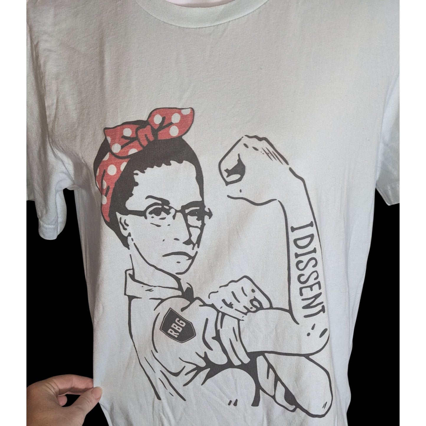 Ruth Bader Ginsburg I Dissent Feminist Shirt Rosie The Riveter Blue Tee
