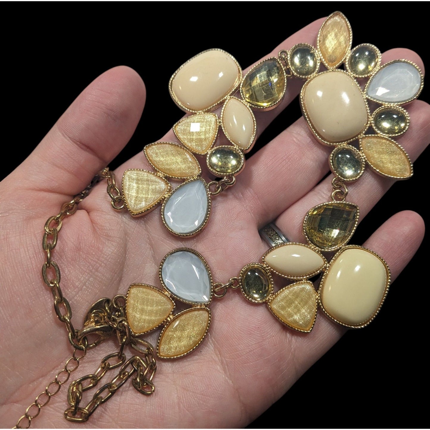 Charming Charlie Yellow Gemmed Statement Necklace