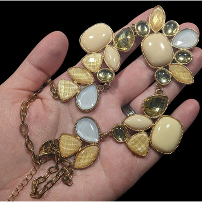 Charming Charlie Yellow Gemmed Statement Necklace