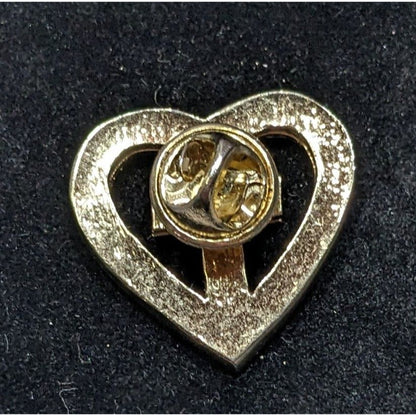 Religious Cross Heart Lapel Pin With Rainbow Rhinestones