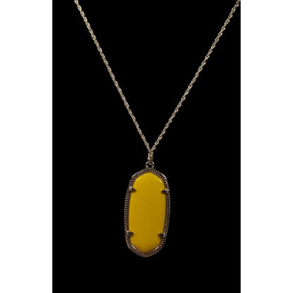 Kendra Scott Preppy Yellow And Gold Tone Pendant Necklace