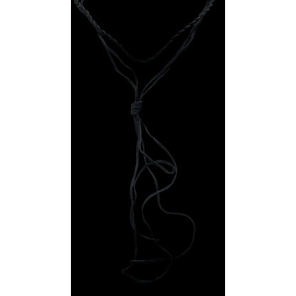 Gothic Festival Black Braided Faux Suede Choker Necklace With Fringe