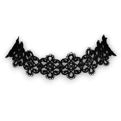 Gothic Vampire Black Lace Choker Necklace Victorian Romantic Lolita 13 Inch