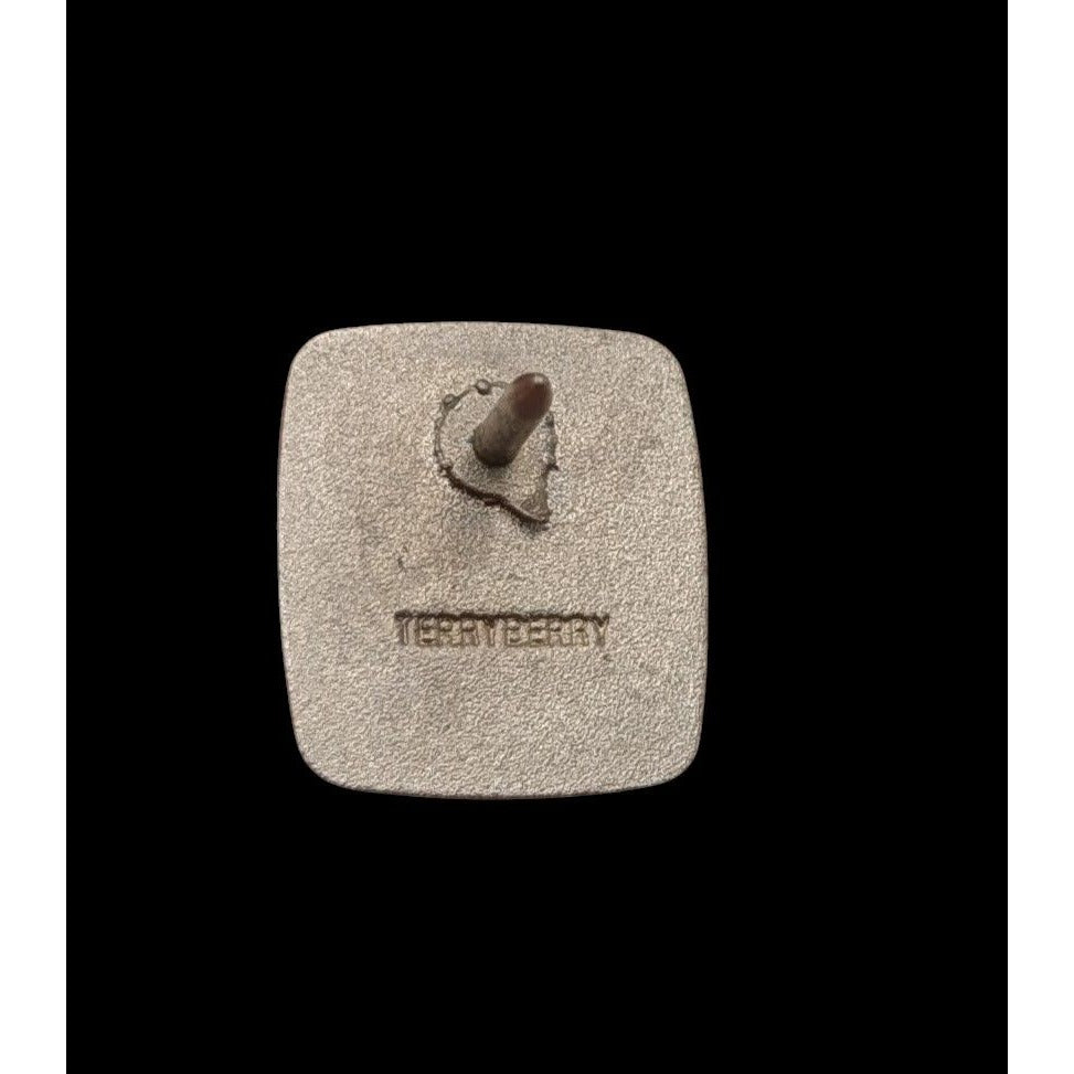 The Mooring Terryberry Silver Tone Lapel Pin Square Design