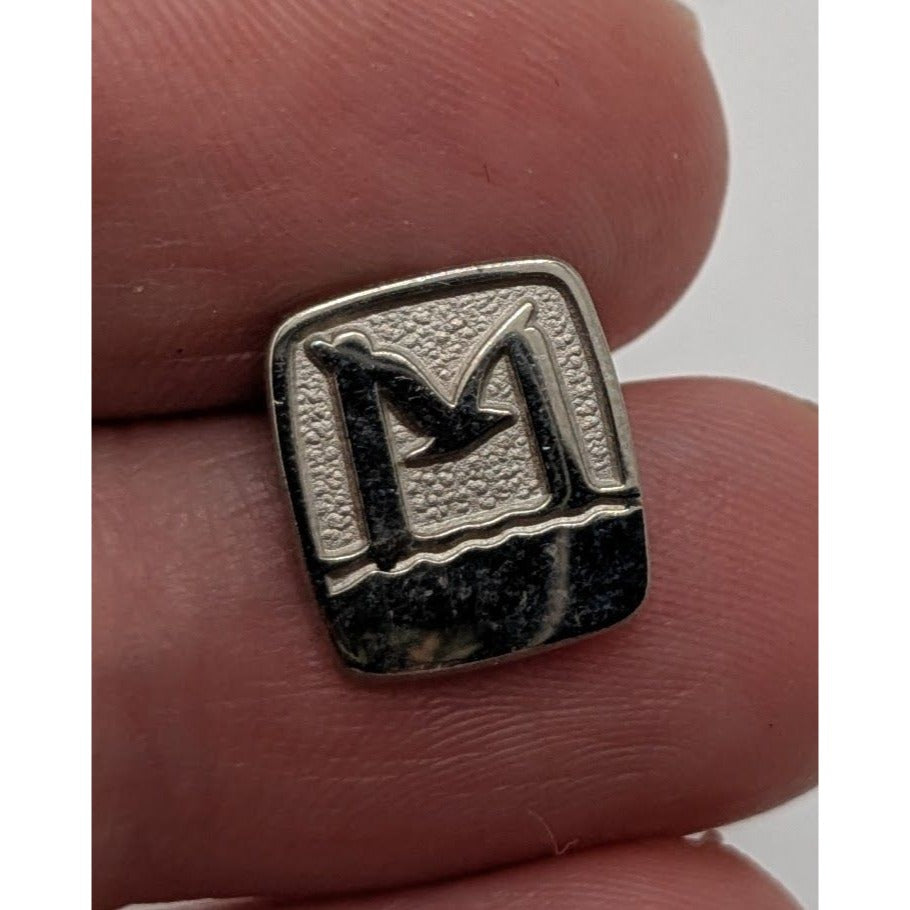 The Mooring Terryberry Silver Tone Lapel Pin Square Design