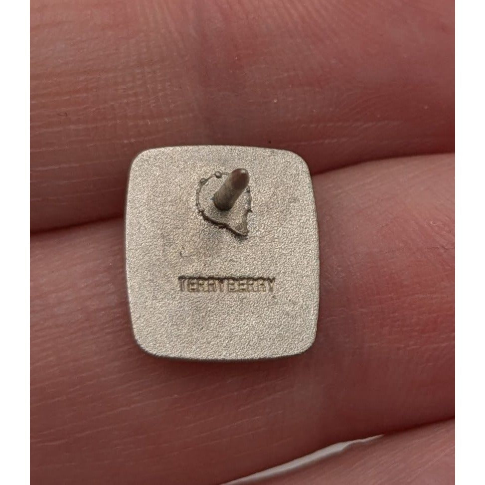 The Mooring Terryberry Silver Tone Lapel Pin Square Design