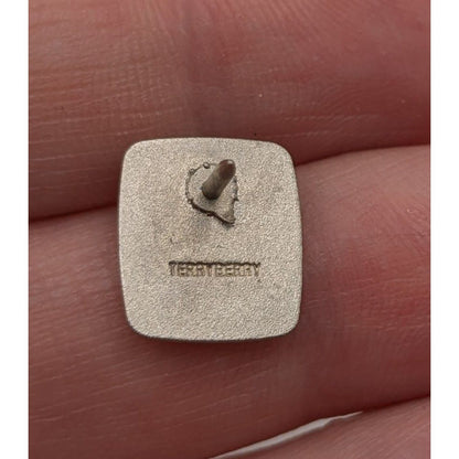The Mooring Terryberry Silver Tone Lapel Pin Square Design