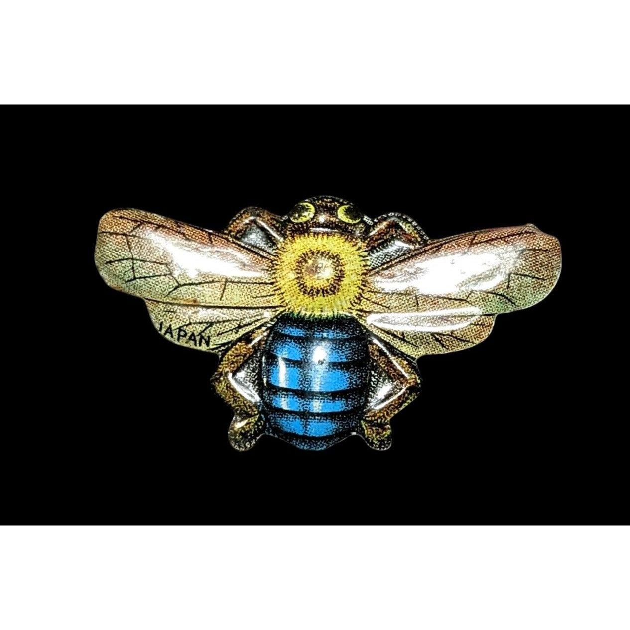 Vintage 50s Japanese Metal Bee Prize Brooch