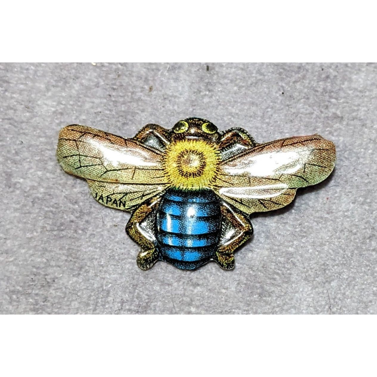 Vintage 50s Japanese Metal Bee Prize Brooch