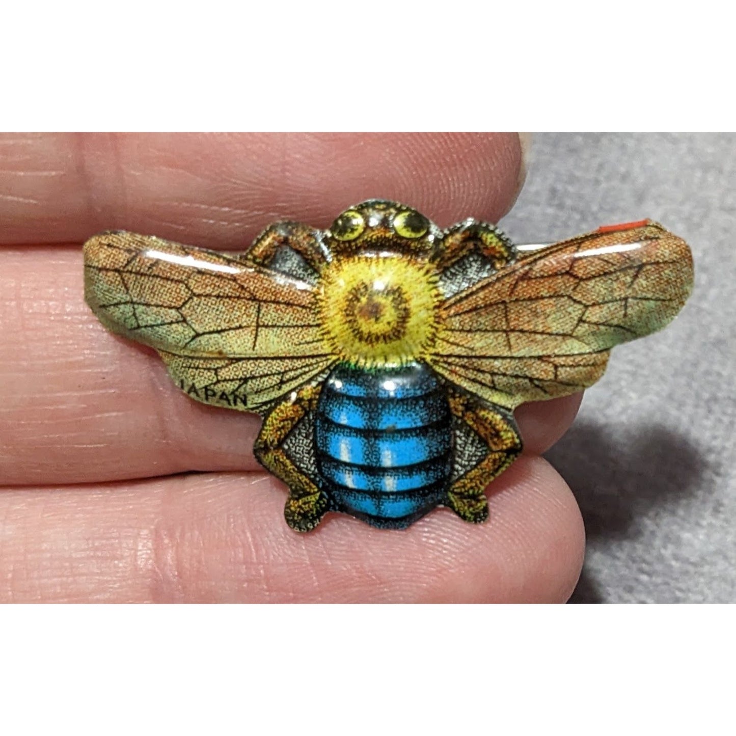 Vintage 50s Japanese Metal Bee Prize Brooch