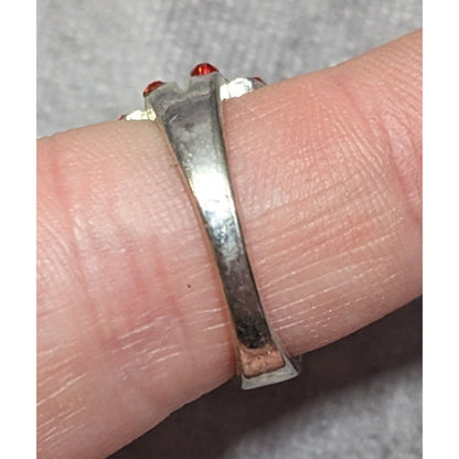 Vampire Blood Buckle Accent Red And Silver Tone Ring Marked 925