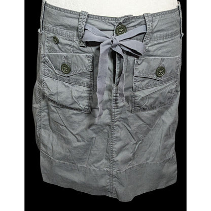 G-1 Grey Utility Skirt With Pockets And Drawstring