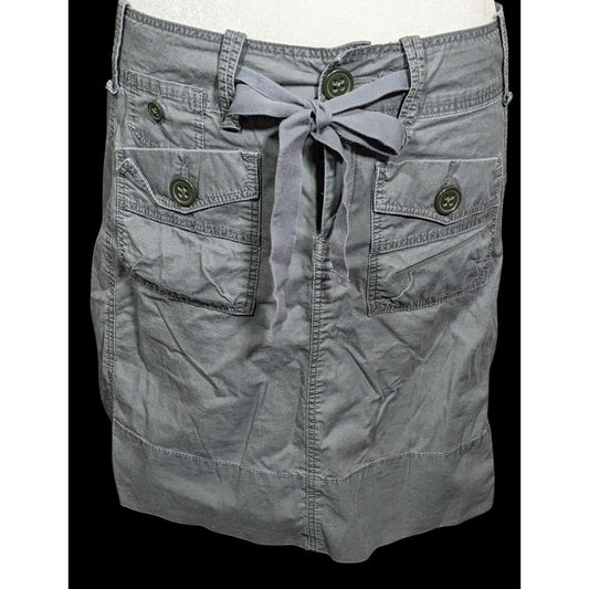G-1 Grey Utility Skirt With Pockets And Drawstring