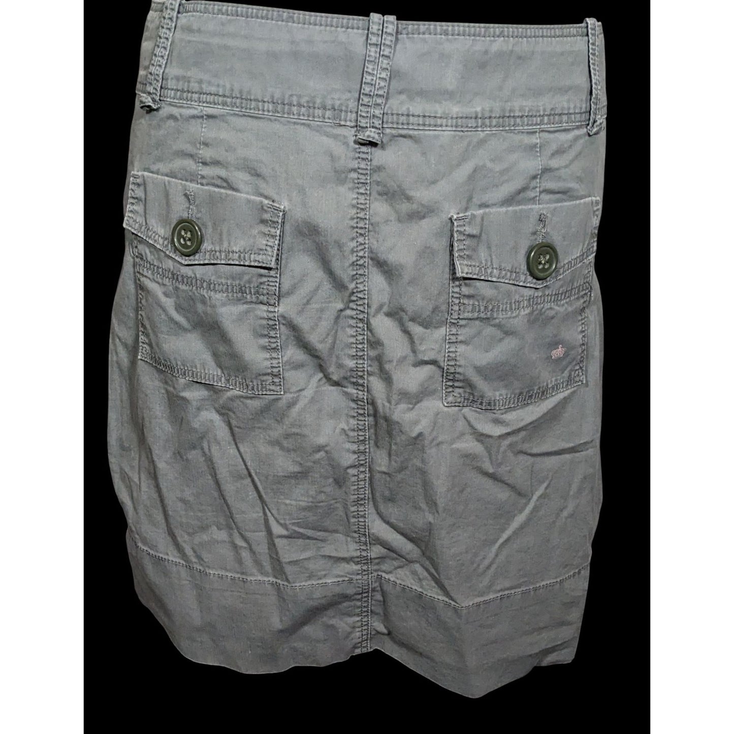 G-1 Grey Utility Skirt With Pockets And Drawstring