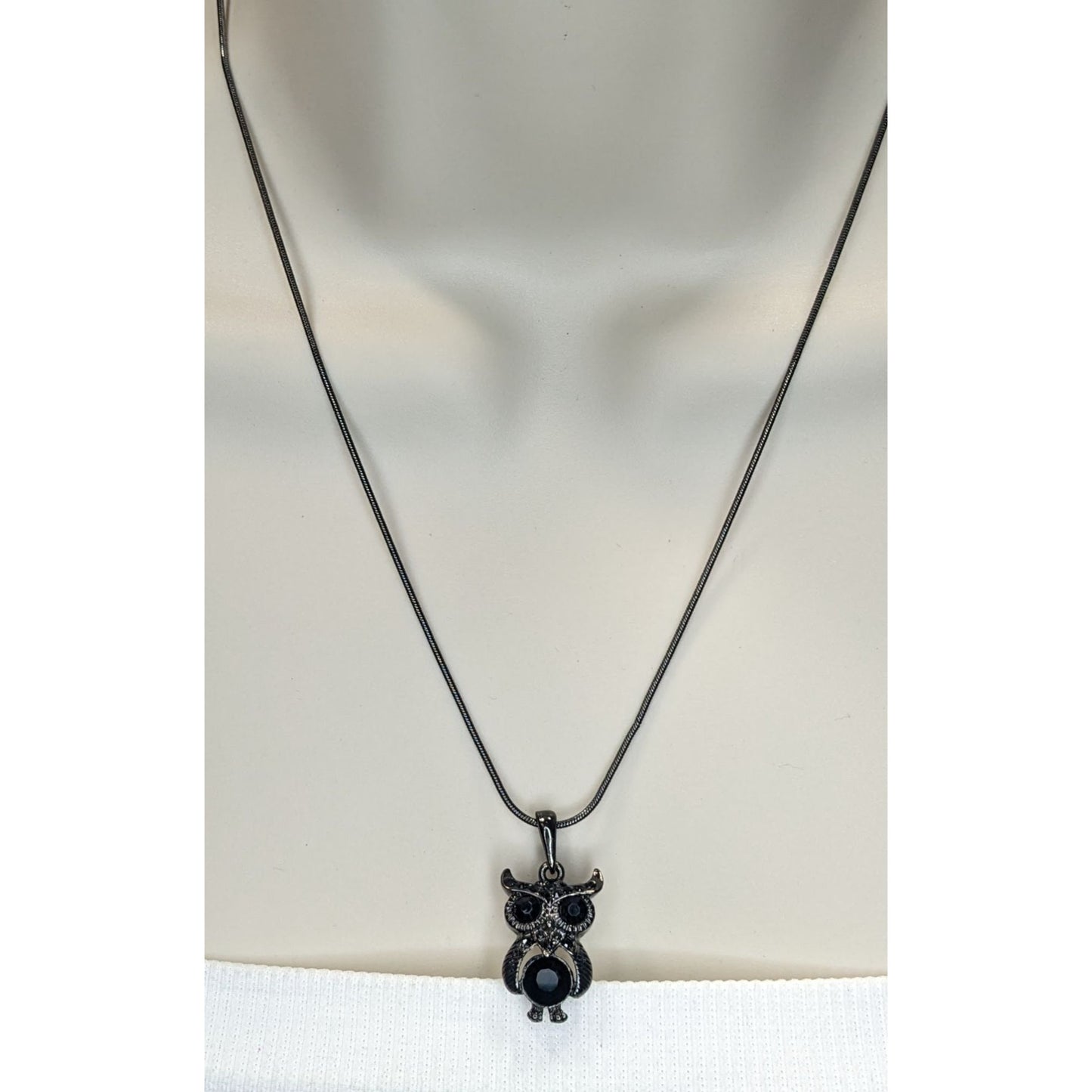 Witchy Whimsigoth Black Owl Pendant Necklace