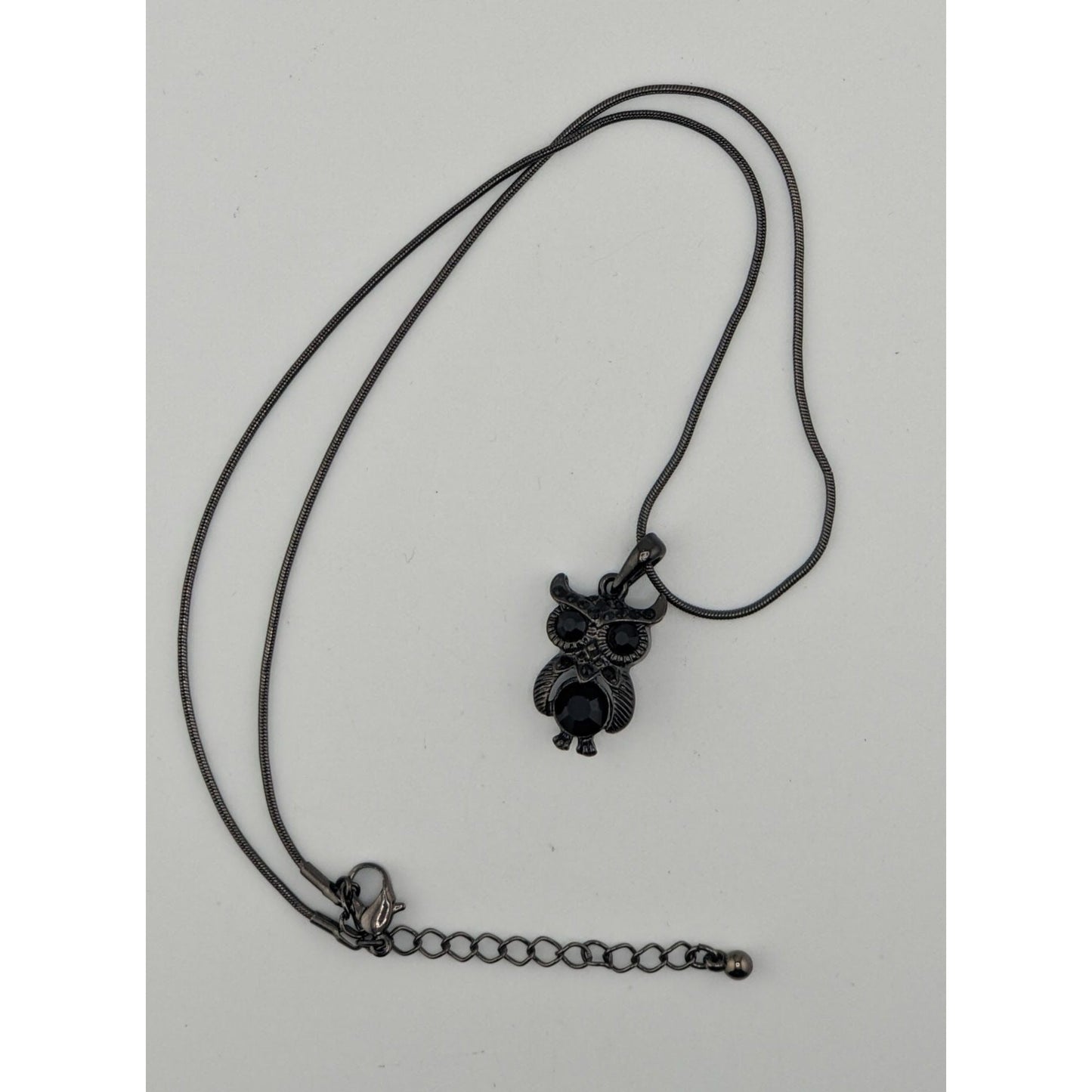 Witchy Whimsigoth Black Owl Pendant Necklace