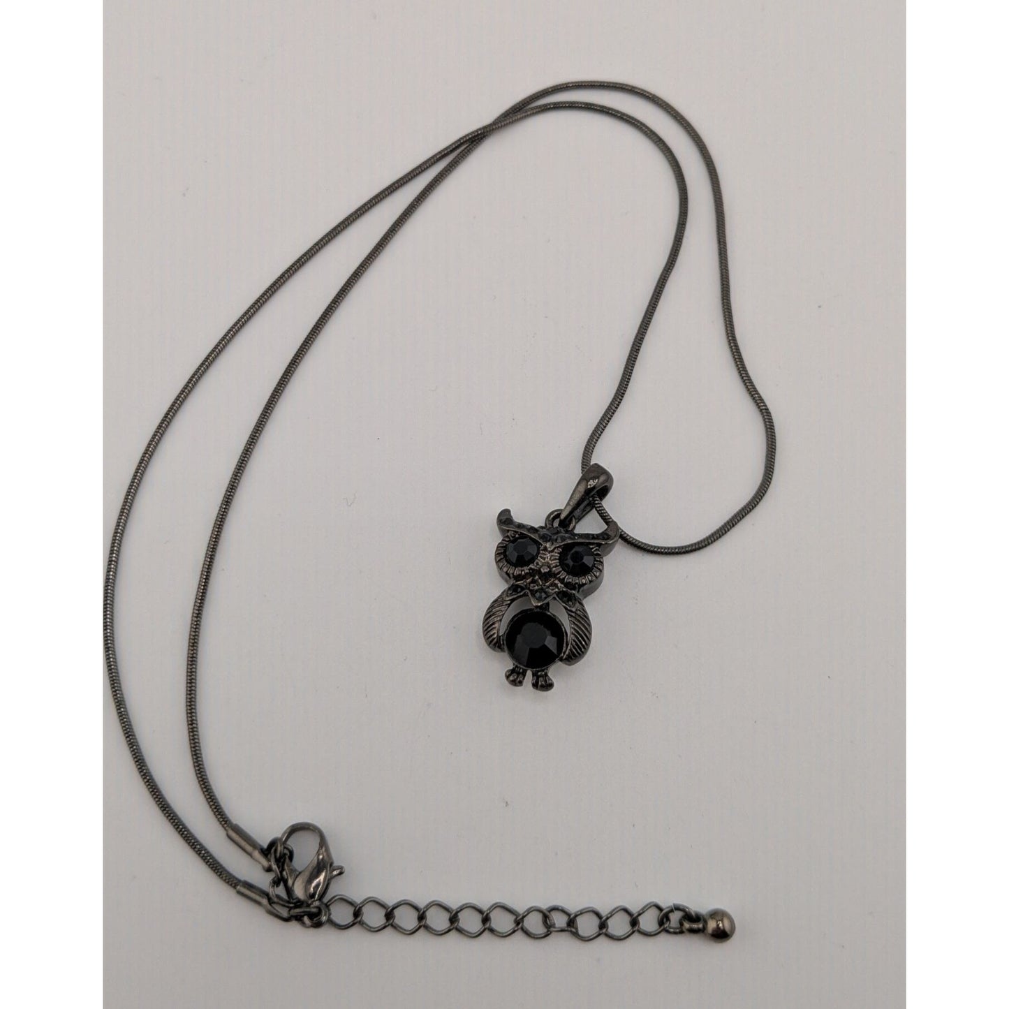 Witchy Whimsigoth Black Owl Pendant Necklace