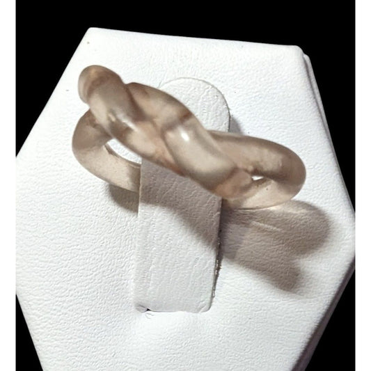 Translucent Tan Knotted Fashion Ring Size 6 1/2