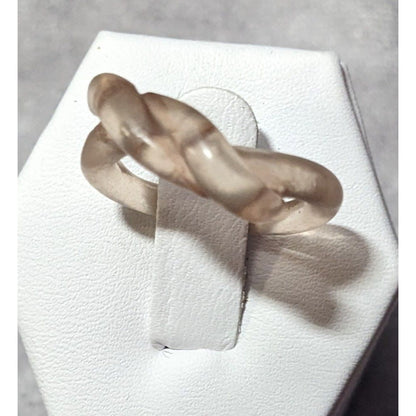 Translucent Tan Knotted Fashion Ring Size 6 1/2